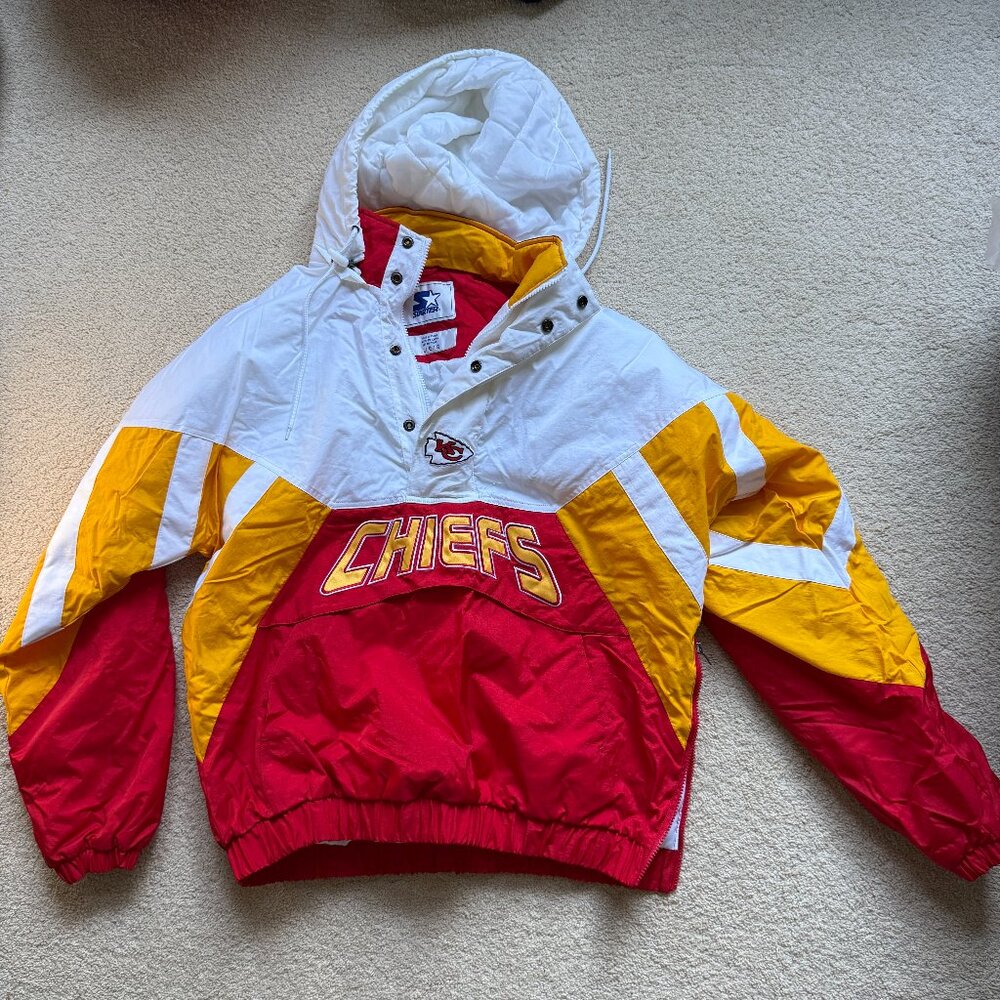Vintage Kansas City Chiefs Starter NFL Pro line Half zip puffer jacket LARGE